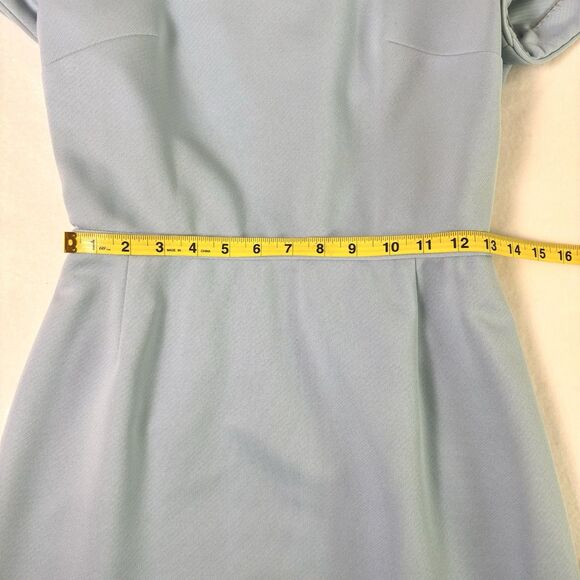 Vintage 1960s Lilli Ann Knit 2 Piece Dress Coat Set Powder Blue No Tag XS/S Midi - Picture 10 of 16